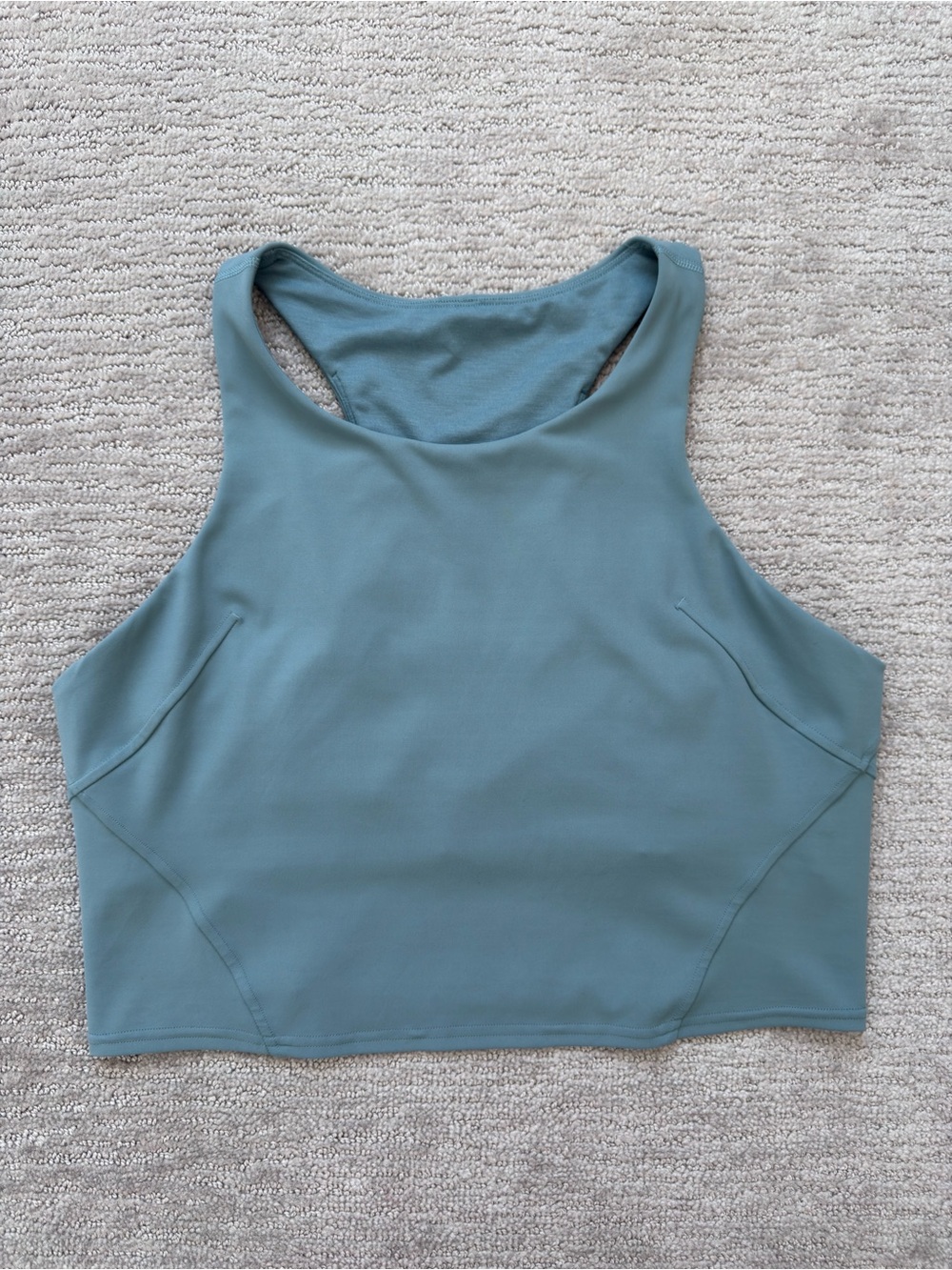 Lululemon Invigorate Training Tank Top Tidewater Teal Size 14 Built In Bra